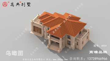 帶車庫的兩層歐式別墅，外觀簡單大方，合理節(jié)省了建筑成本