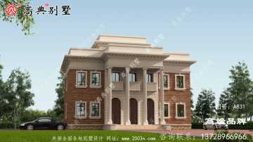 這座農村三層別墅，整體看起來莊重持久，簡約時尚。