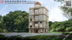 八層歐式別墅外觀效果圖/作品編號T61224號首層182平方米