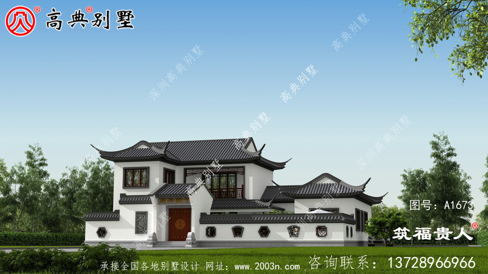 這座蘇式園別墅，灰白色搭配效果非常優雅美麗大方，造價便宜