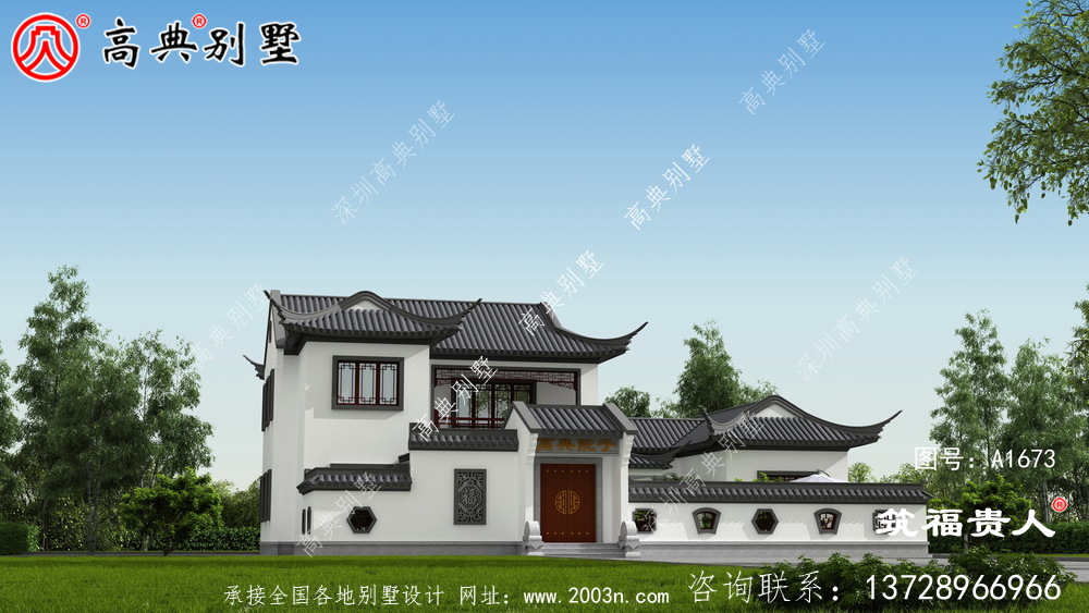 這座蘇式園別墅，灰白色搭配效果非常優雅美麗大方，造價便宜