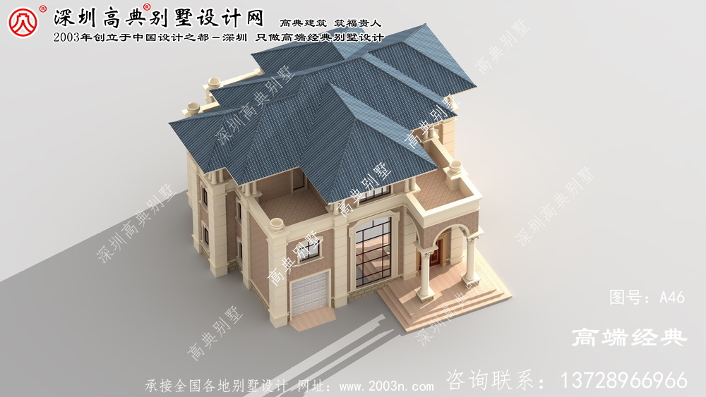 奉賢區(qū)歐式三層復(fù)式別墅外觀效果圖
