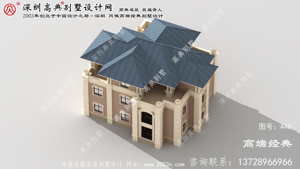 奉賢區(qū)歐式三層復(fù)式別墅外觀效果圖