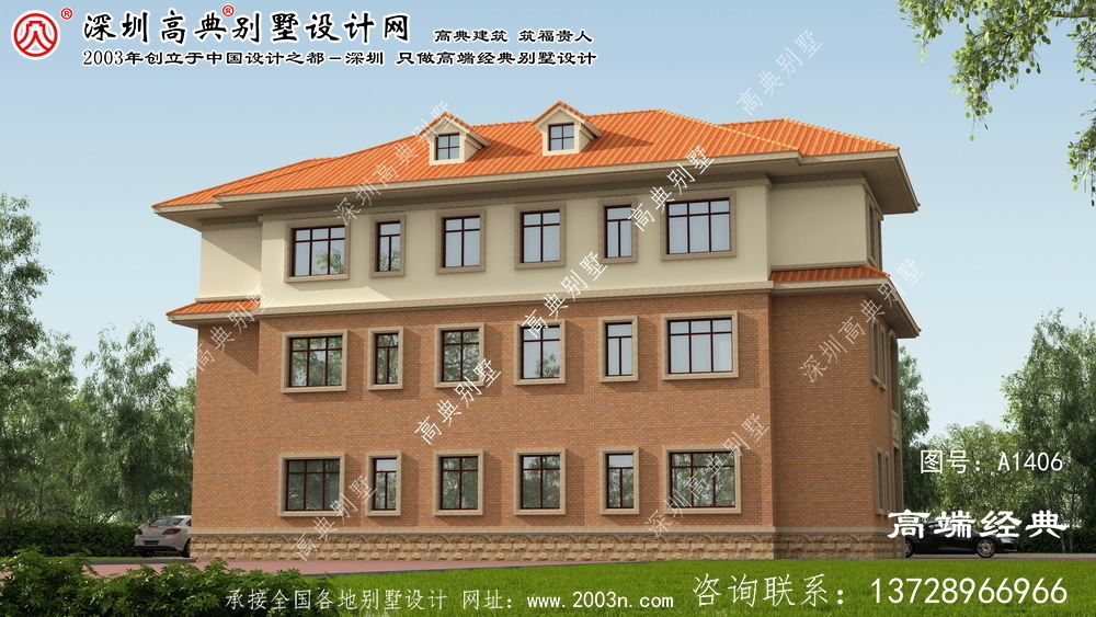 唐縣兄弟雙拼別墅效果圖