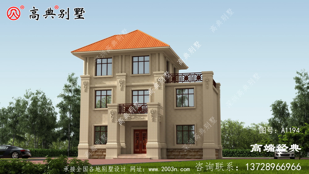 豪華歐式三層自建別墅圖，帶車庫佛山市