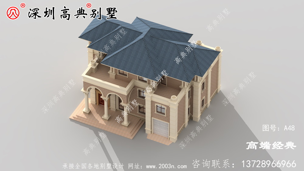 高端大氣三層別墅客廳挑空設計,豪華農村自建房圖
