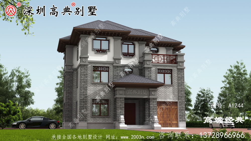 三層自建別墅設(shè)計圖，優(yōu)雅大氣，“名利”雙收