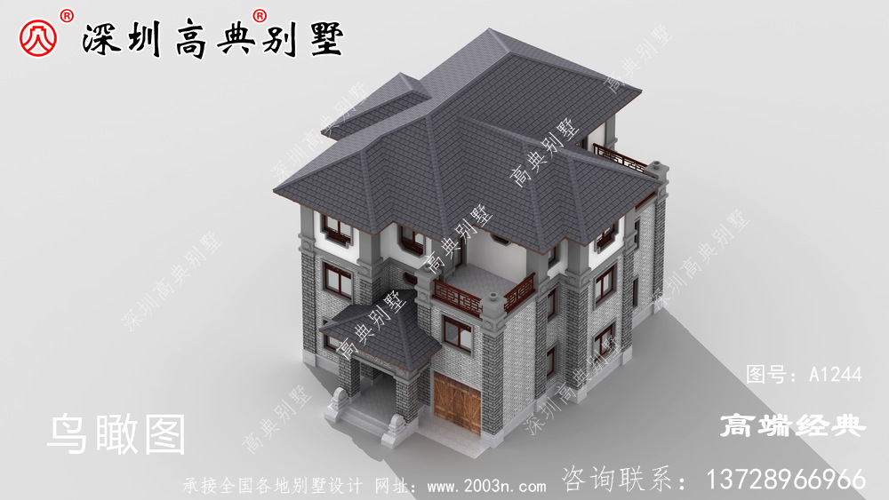 三層自建別墅設(shè)計圖，優(yōu)雅大氣，“名利”雙收