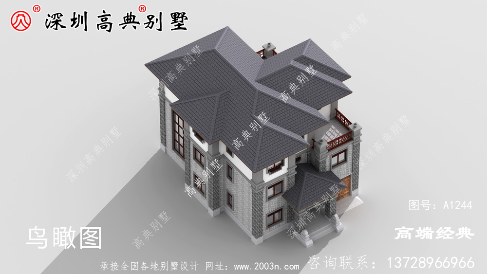 三層自建別墅設(shè)計圖，優(yōu)雅大氣，“名利”雙收
