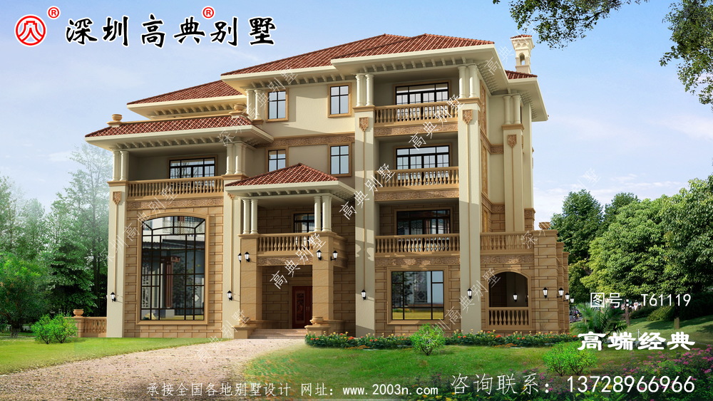 四層別墅設計圖，簡約實用，自己住著也方便舒適。
