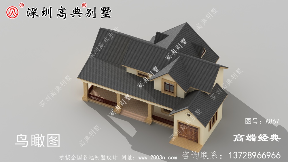 二層農(nóng)村自建別墅設(shè)計(jì)圖，整體外觀造型符合南方當(dāng)?shù)氐臍夂蛱攸c(diǎn)