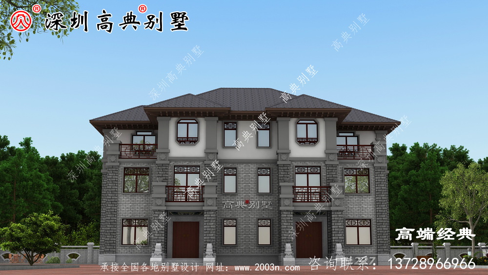 鄉村三層自建房效果圖,經濟實用,保證眼前一亮。 鄉村三層自建房效果圖,經濟實用,保證眼前一亮。