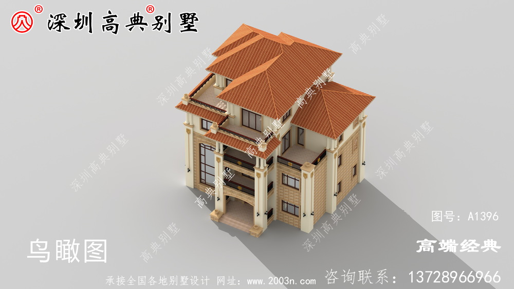 四層樓的自營住宅外觀效果圖,這么漂亮的別墅還不馬上收下。