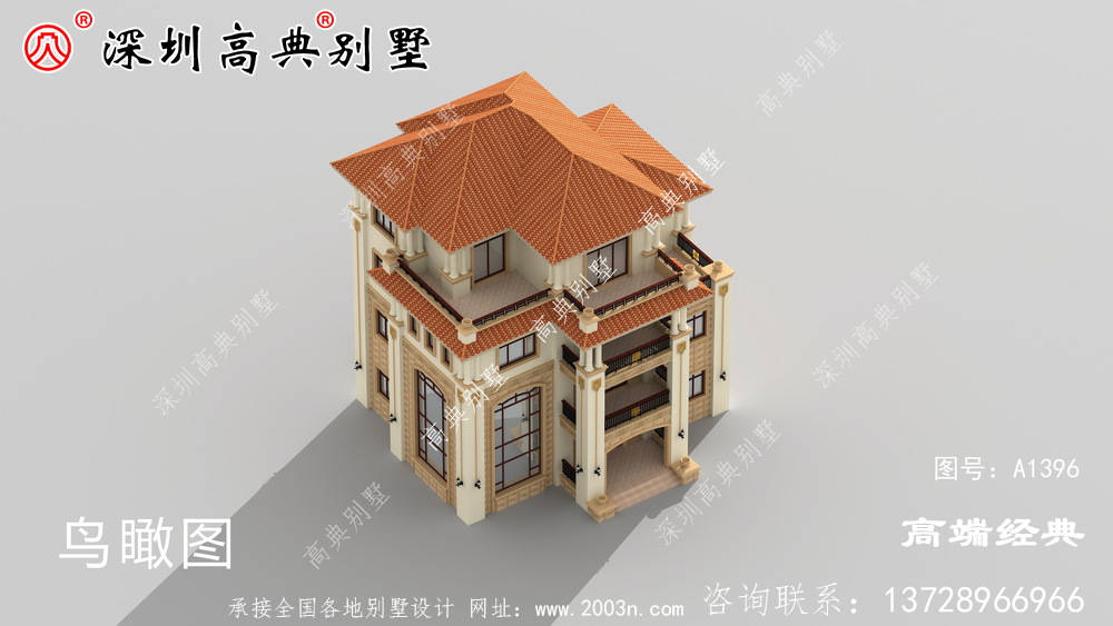 四層樓的自營住宅外觀效果圖,這么漂亮的別墅還不馬上收下。