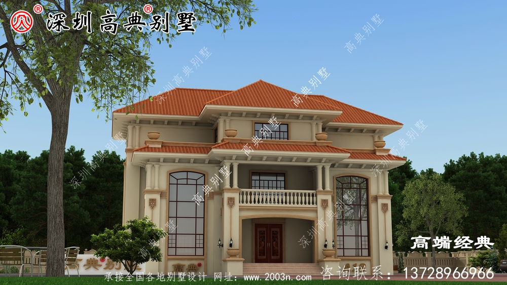 農(nóng)村自建房圖片三層,造型簡(jiǎn)單,布局緊湊,施工難度也不高