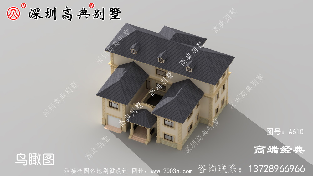 鄉村建筑三層圖片,戶型簡潔美觀,適合全家居住。