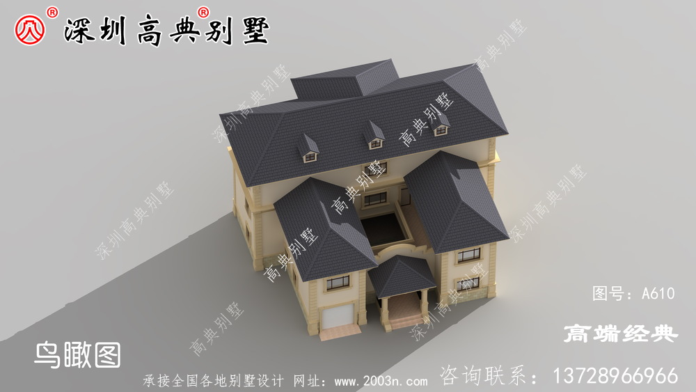 鄉村建筑三層圖片,戶型簡潔美觀,適合全家居住。