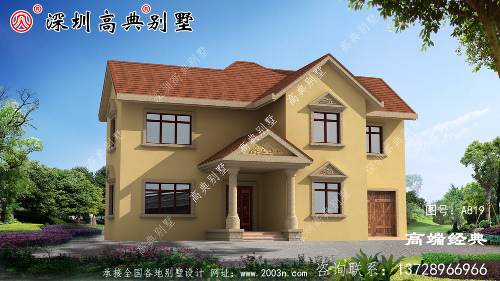農村二層精致別墅，建在村里相當洋氣