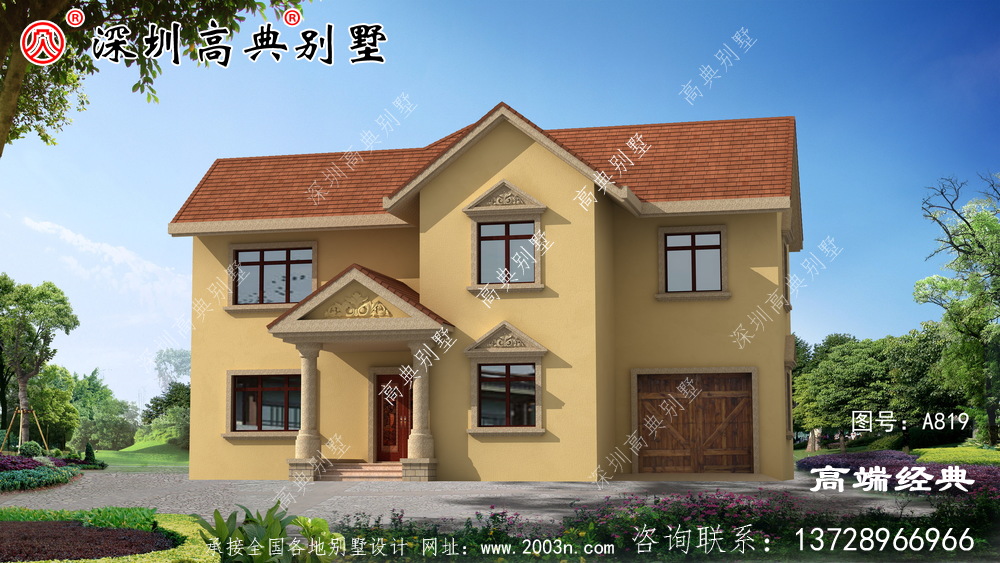 農村二層精致別墅，建在村里相當洋氣