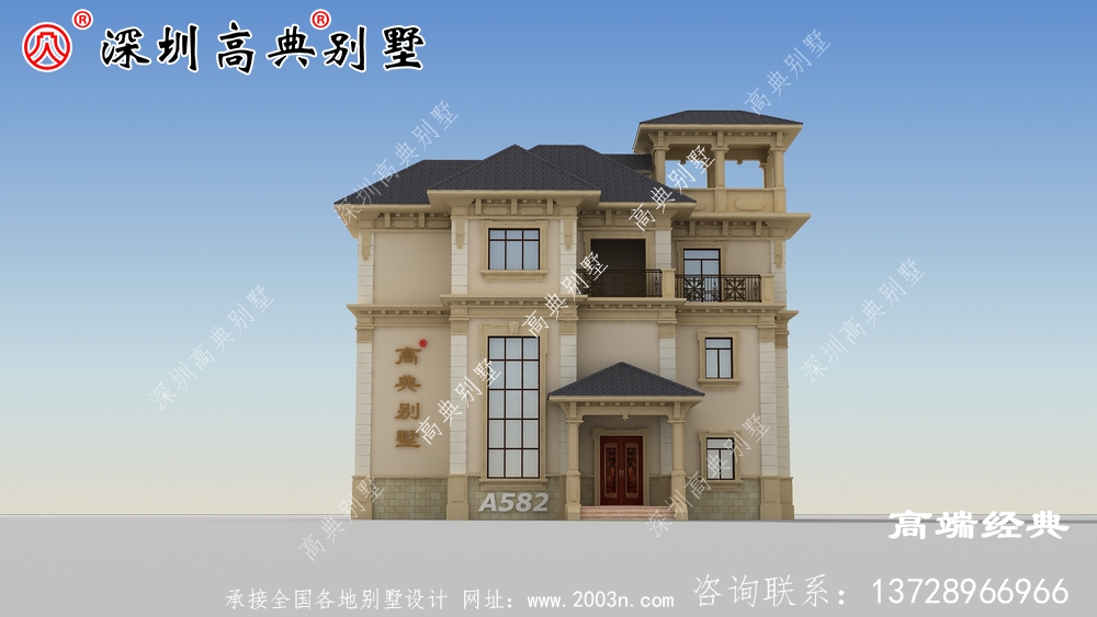 外墻采用淡黃色搭配屋頂灰色清新雅致 外墻采用淡黃色搭配屋頂灰色清新雅致