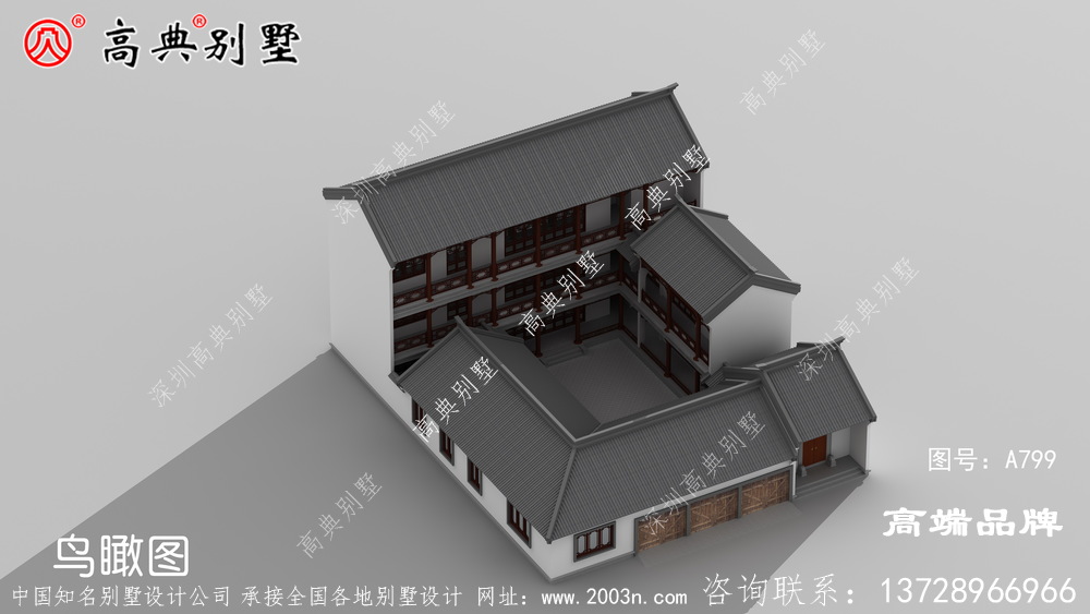 造型簡約大方的中式庭院別墅果然氣質(zhì)非凡