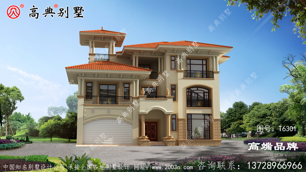 農村自建三層住宅首選戶型,別墅外觀精致配色新穎 農村自建三層住宅首選戶型,別墅外觀精致配色新穎