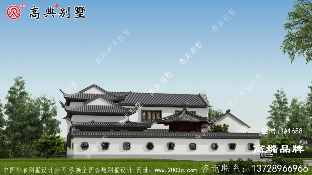 兩層中式小別墅來襲,有池有亭,極具韻味