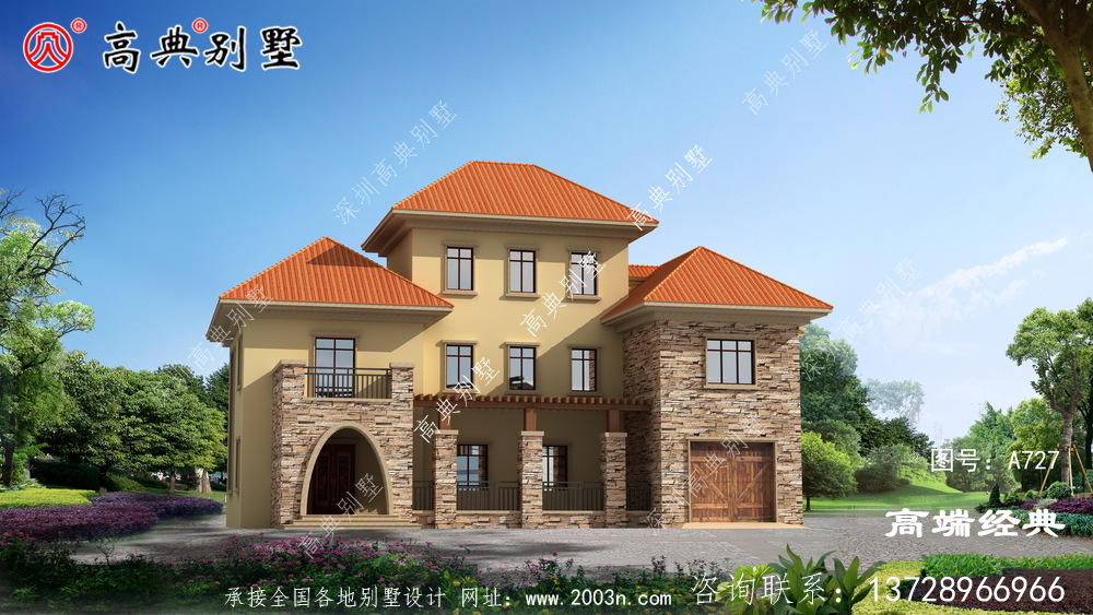 陽(yáng)臺(tái)突出使別墅更加立體凹凸有致