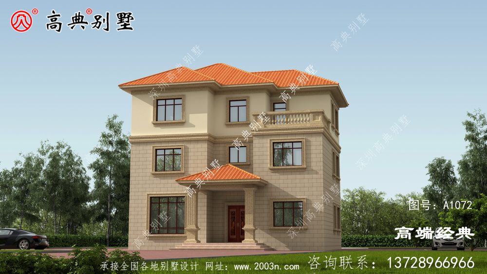 看上去豪華，但造價卻很經濟的三層歐式小洋樓，建一套就足夠讓你笑開花。